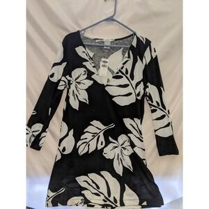 Old Navy Floral Tunic Size Large V Neck Cotton New Women's Shirt